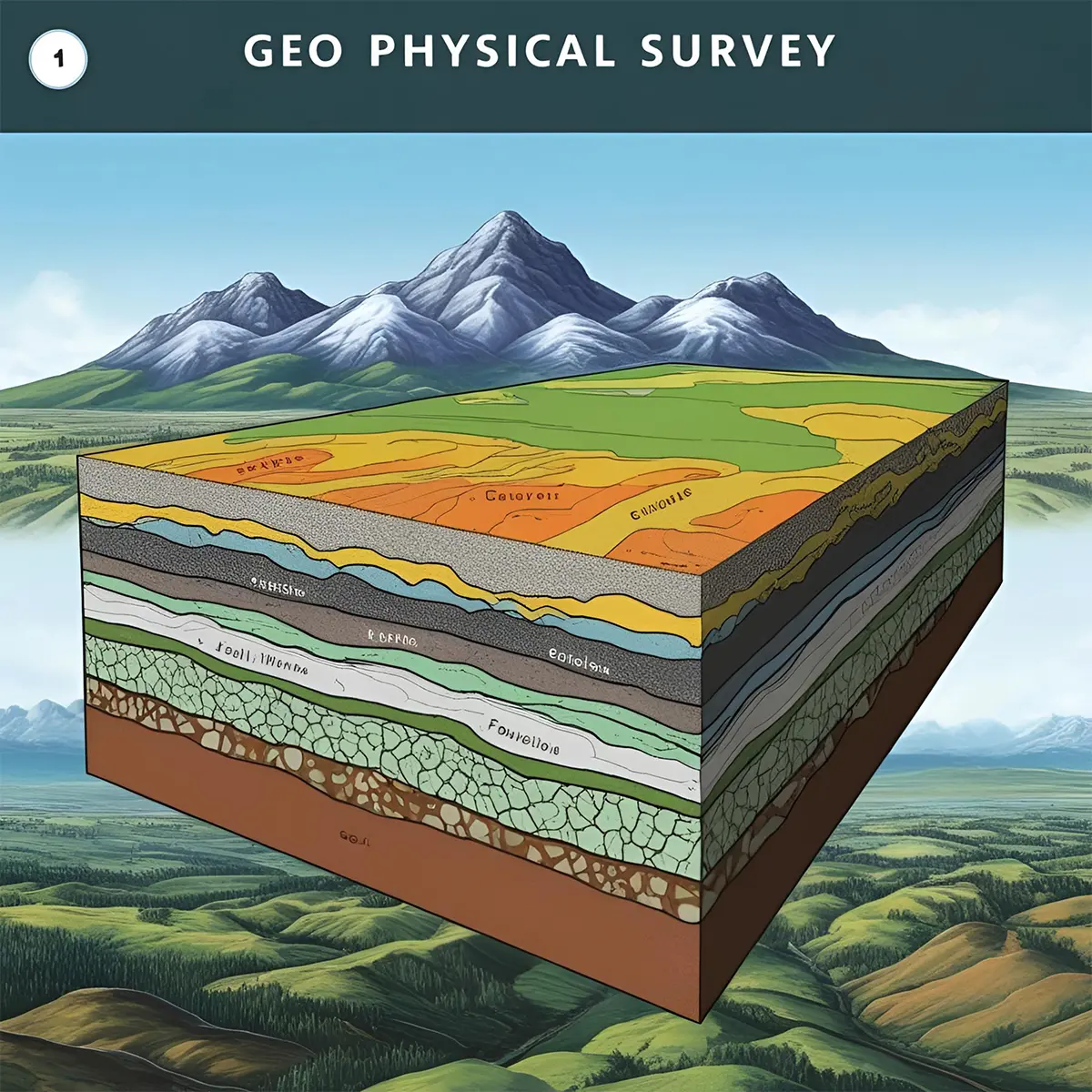 A satellite map displaying a Geophysical Survey area with highlighted zones for analysis. Prime Edge Technical Services LLC provides expert Geophysical Survey & MASW (Multichannel Analysis of Surface Waves) solutions for land assessment, construction planning, and subsurface evaluation.